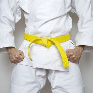 Vintage martial art karate taekwondo judo Jiu Jitsu training yellow belt